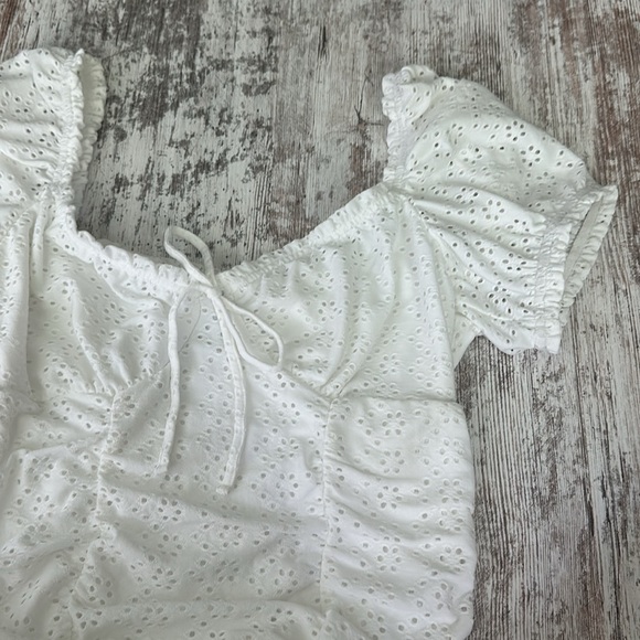 NWOT H&M Divided White Eyelet Bodycon Dress - Picture 7 of 9